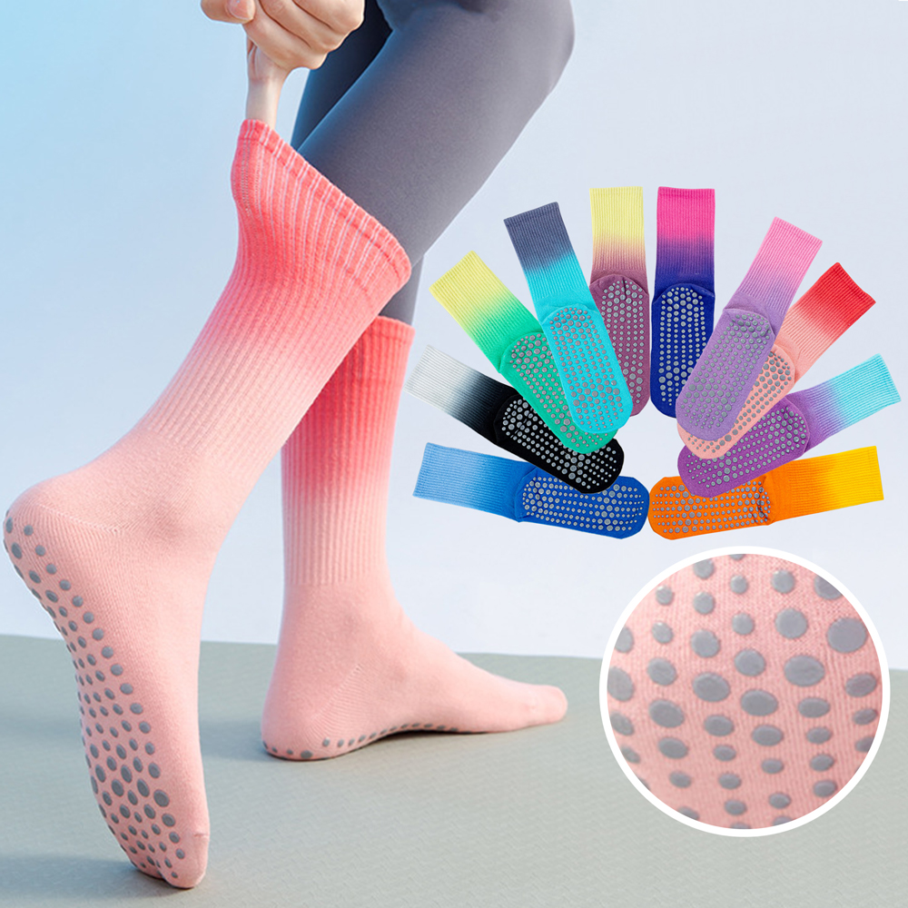 Youtube Yoga Pilates - Colourful Women Sports Socks Cotton Mid-tube