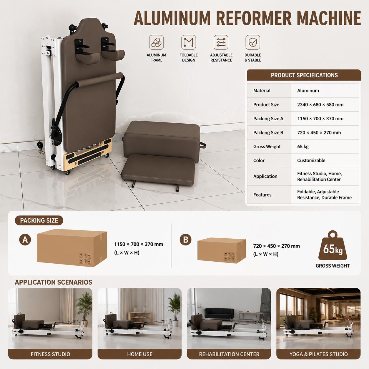 Professional Foldable Aluminum – Pilates Reformer Spring Bewertung und Preis