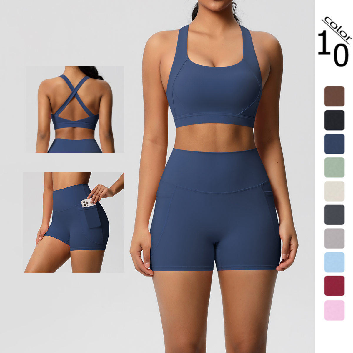 2PCS Sportswear With Pocketed  – Pilates Yoga Wear Bewertung und Preis