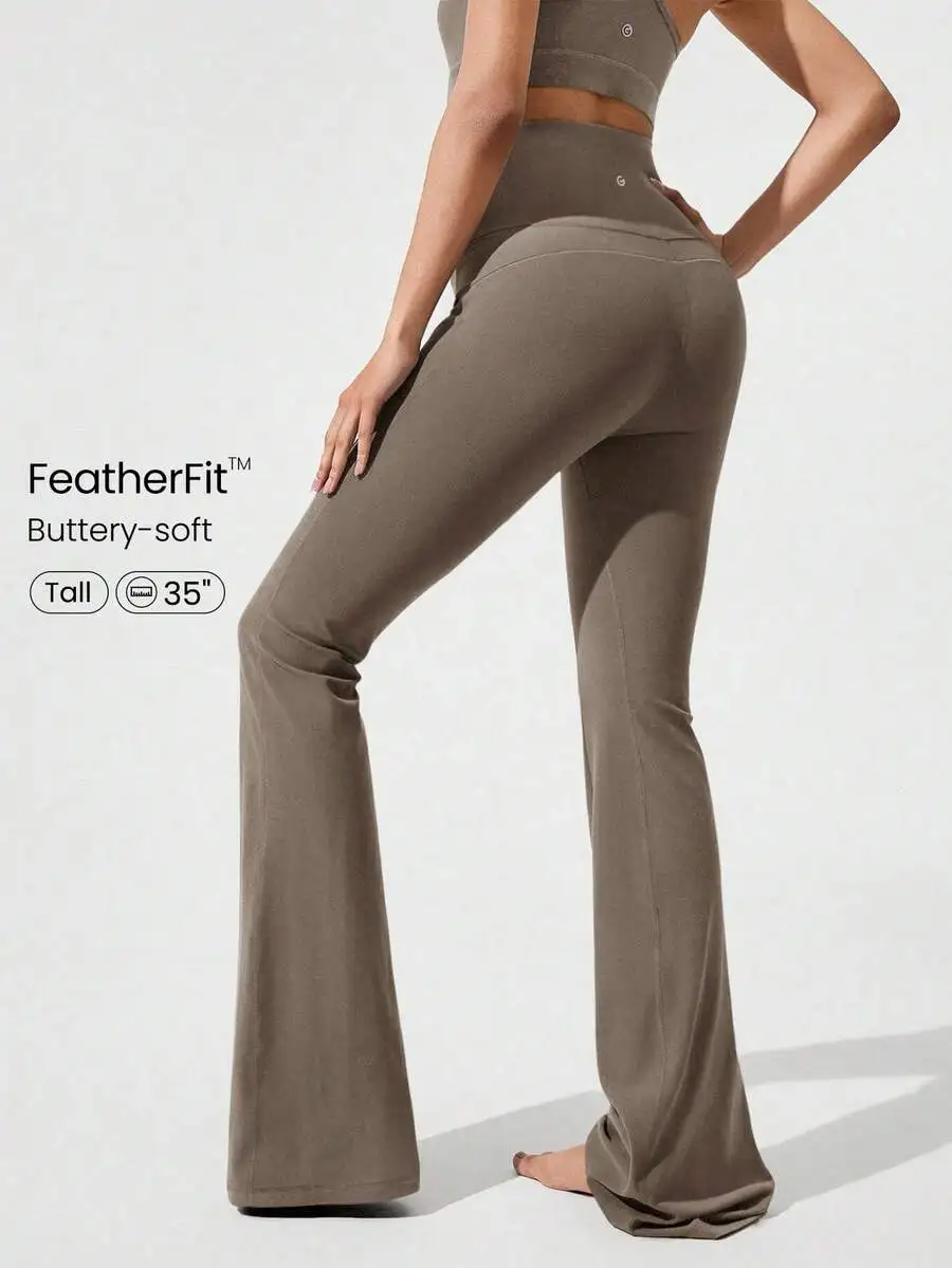 Ultra Long Flare Leggings For  – Pilates Yoga Wear Bewertung und Preis