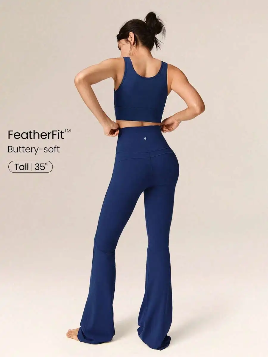 Ultra Long Flare Leggings For  – Pilates Yoga Wear Bewertung und Preis