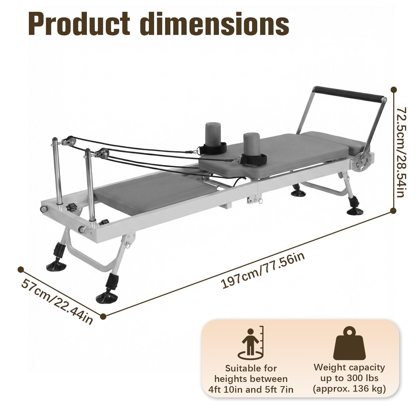 78 In Foldable Pilates Machine – Pilates Reformer Spring Bewertung und Preis